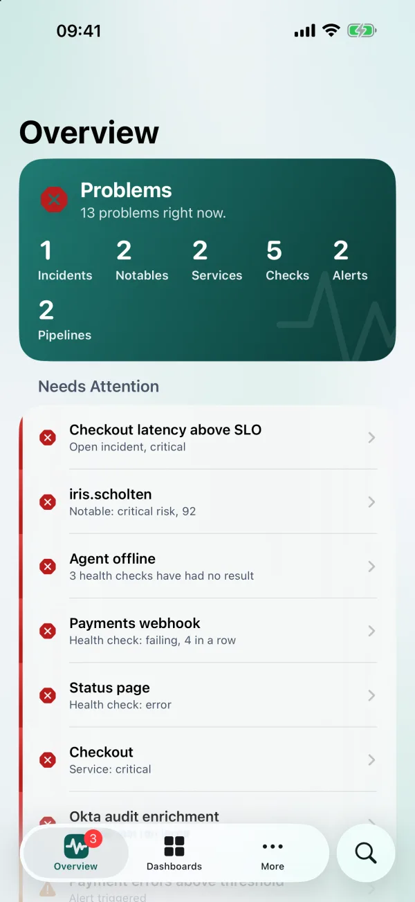 LogPulse-Übersicht auf dem iPhone